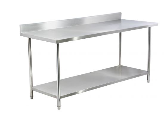 Masa inox cu rebord si polita inferioara 1000x700x850 mm